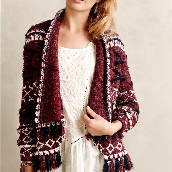 Anthropologie Moth Fringed Veras Cardigan - Picture 4 of 15